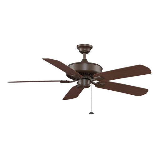 Fanimation Edgewood Wet Location 50in 5-Blade Ceiling Fan | Oil-Rubbed Bronze Finish and Dark Cherry Blades | Covered Patio & Sunroom | Model TF910OB