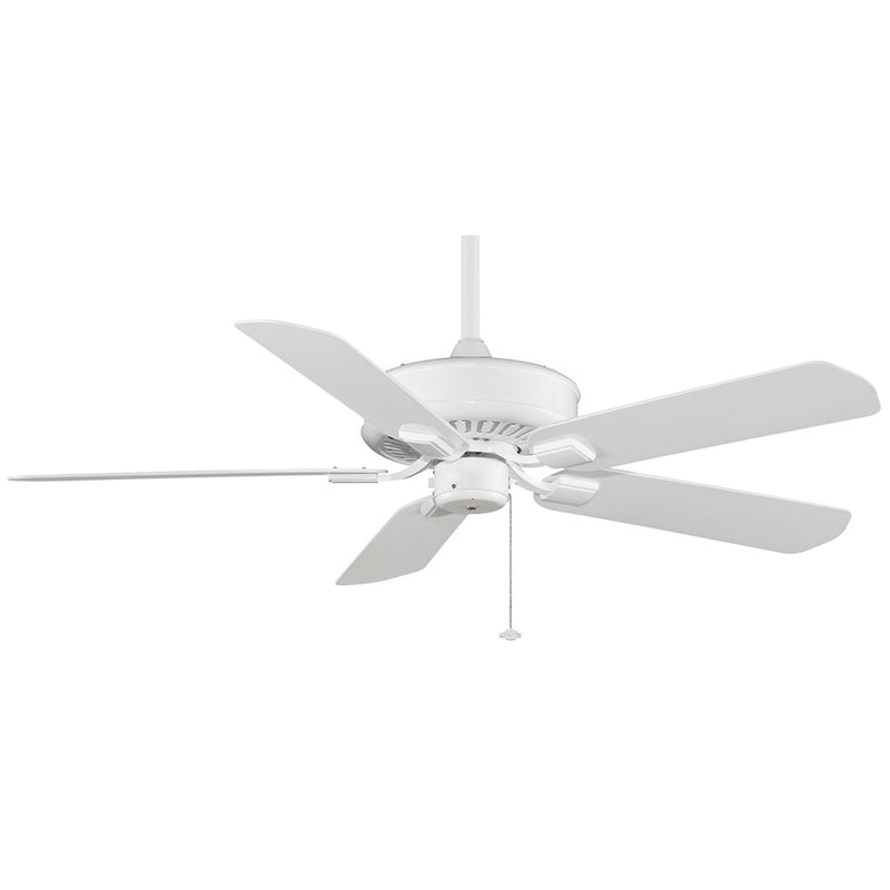 Fanimation Edgewood 50in 5-Blade Ceiling Fan | White Finish and White Blades | Covered Patio & Bedroom | 13.6 x 12 x 13.6 in | Model TF910WH