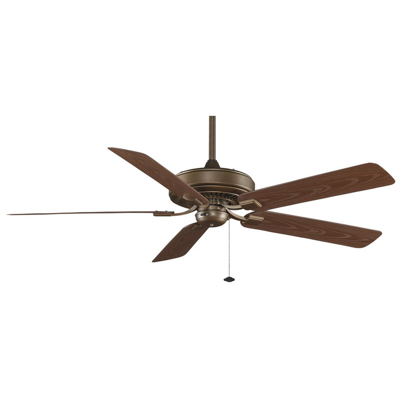 Fanimation Edgewood Deluxe 60in 5-Blade Ceiling Fan | Aged Bronze Finish and Dark Cherry Blades | Covered Patio & Great Room | Model TF971AZ