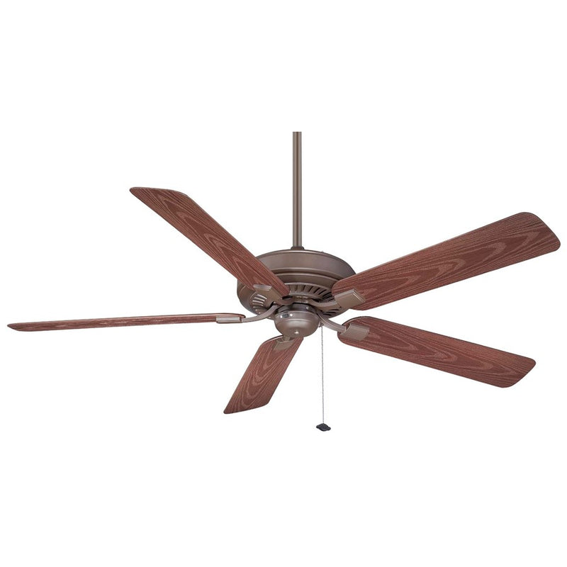 Fanimation Edgewood Deluxe 60in 5-Blade Ceiling Fan | Oil-Rubbed Bronze Finish and Dark Cherry Blades | Covered Patio & Great Room | Model TF971OB