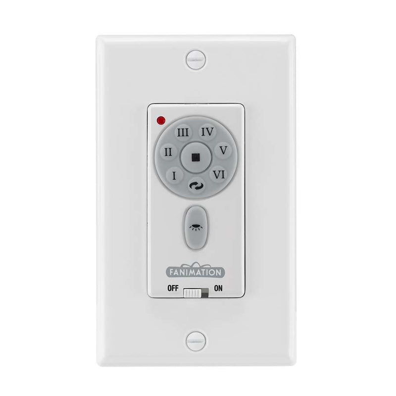 Fanimation TW30WH Wall Control | White Finish | Fan Speed & Light Control for Ceiling Fans | 0.3 x 1.57 x 4.72 in | Model TW30WH