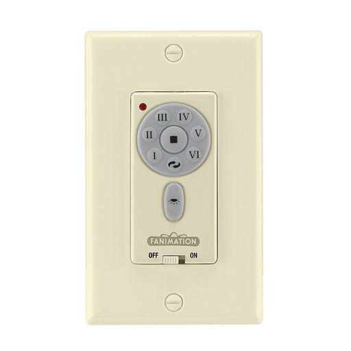 Fanimation TW40LA Wall Transmitter for DC Motor Ceiling Fans | Light Almond Finish | Control Speed, Reverse & Dim | 4.72in H | Model TW40LA