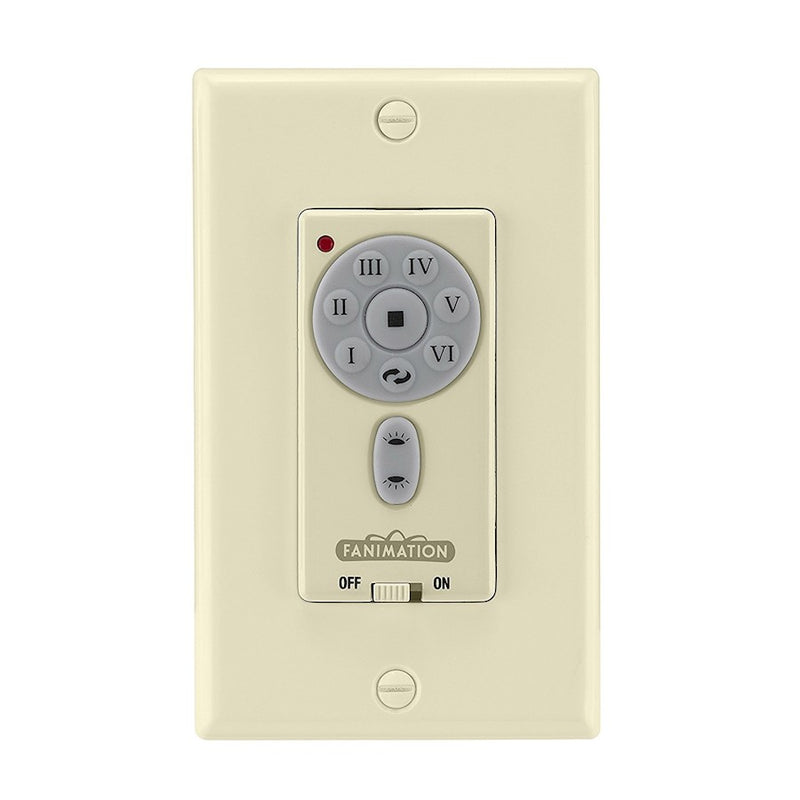 Fanimation TW42LA Wall Transmitter for DC Motor Ceiling Fans | Light Almond Finish | Control Speed, Reverse & Dim | 4.72in H | Model TW42LA