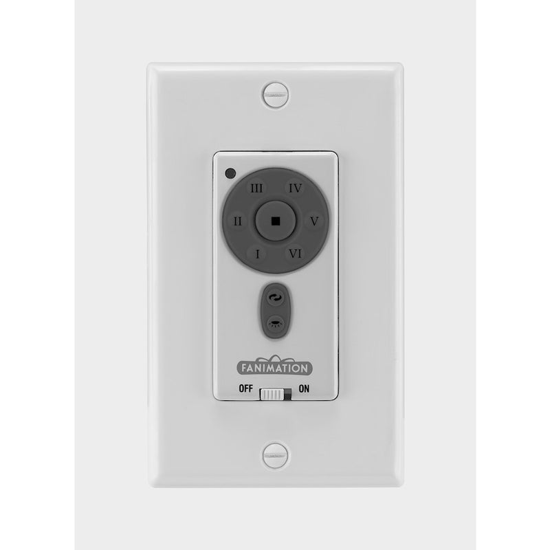 Fanimation TW42WH Wall Transmitter for DC Motor Ceiling Fans | White Finish | Control Speed, Reverse & Dim | 4.72in H | Model TW42WH