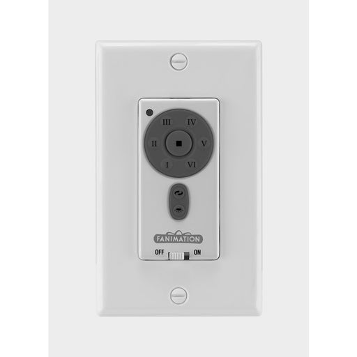 Fanimation TW42WH Wall Transmitter for DC Motor Ceiling Fans | White Finish | Control Speed, Reverse & Dim | 4.72in H | Model TW42WH