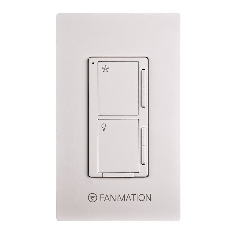 Fanimation Controls Collection 3-Speed Fan Wall Control with Light Dimmer | White | Bedroom & Living Room | 5 x 3 x 2 in | Model WC2WH