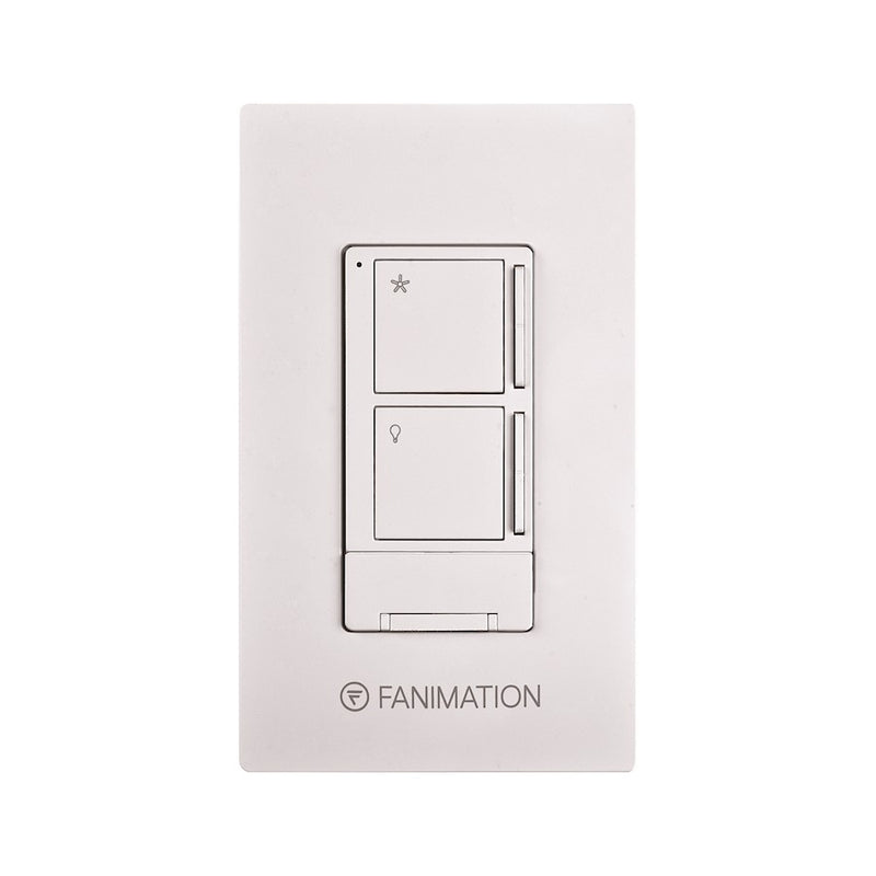 Fanimation WR501WH Wall Control & Receiver | 3 Fan Speeds + Light, White | Indoor Ceiling Fan Control | 4.57 x 2.76 x 2.02 in | Model WR501WH