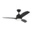 Visual Comfort Avila Coastal 1 Light LED Ceiling Fan, Black/Opal - 3AVLCR44MBKD