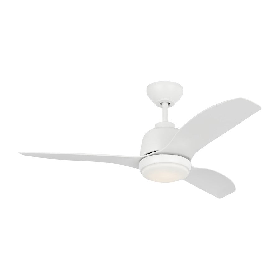 Visual Comfort Avila Coastal 1 Light LED Ceiling Fan, White/Opal - 3AVLCR44RZWD