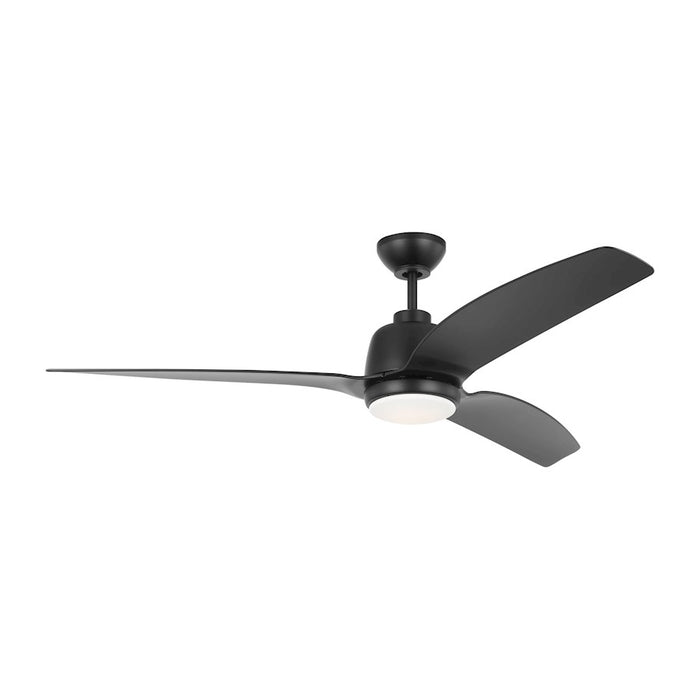 Visual Comfort Avila Coastal 1 Light LED Ceiling Fan, Black/White - 3AVLCR60MBKD