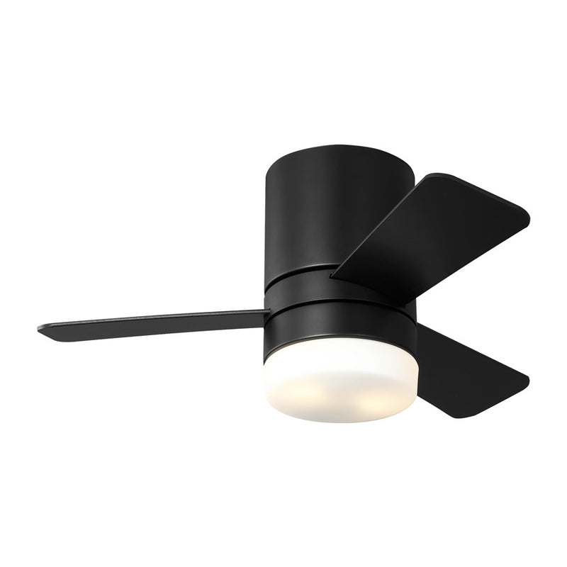 Generation Lighting Era 32 Hugger LED Fan, Black/Walnut/Light Kit - 3ERHR32MBKD