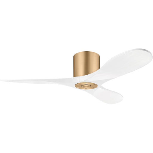 Visual Comfort Fan Maverick 44 Hugger Ceiling Fan, Brass/White