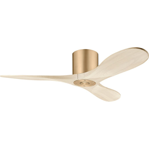 Visual Comfort Fan Maverick 44 Hugger Fan, Brass/Wht Oak - 3MAVHSM44BBSWWO