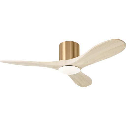Visual Comfort Fan Maverick 44 Hugger LED Fan, Brass/White Oak