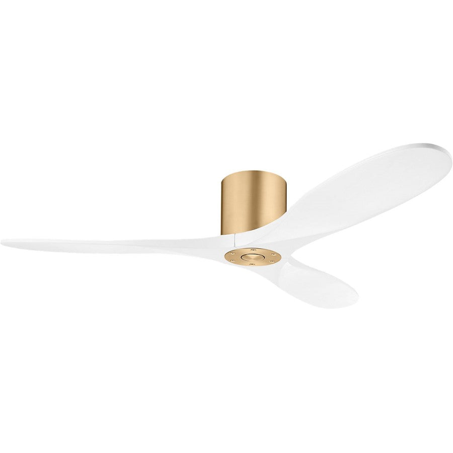Visual Comfort Fan Maverick 52 Hugger Ceiling Fan, Brass/Wht - 3MAVHSM52BBSRZW