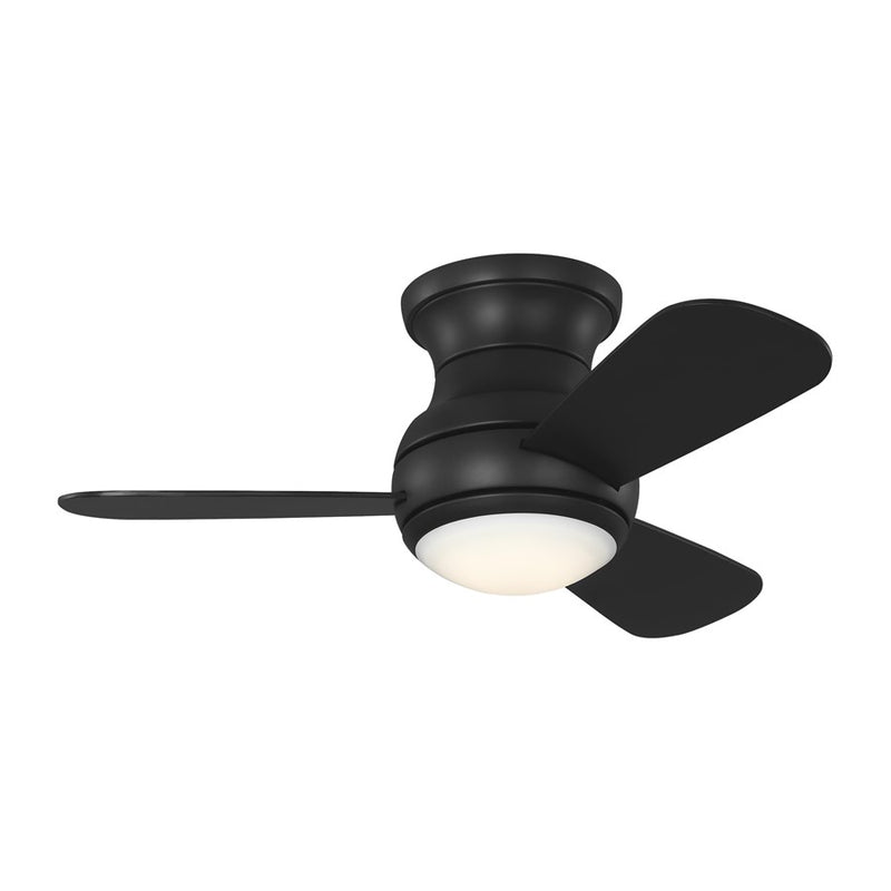 Generation Lighting Orbis 32 Hugger LED Fan, Black/Black/Light Kit - 3OBSHR32MBKD