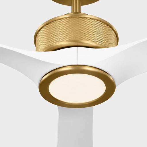 Visual Comfort Fan Reese Smart 52 LED Ceiling Fan, Brass/White