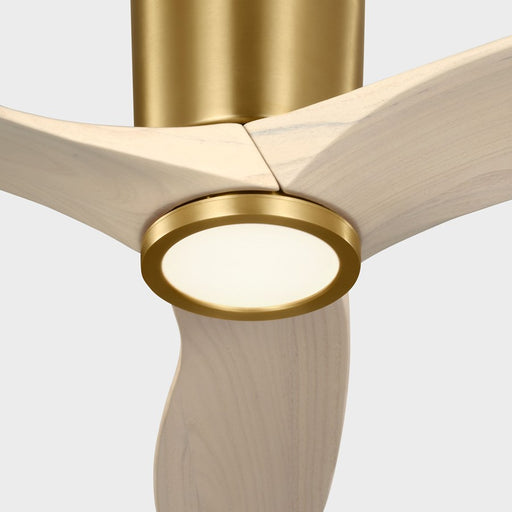 Visual Comfort Fan Seyra 52 Hugger LED Fan, Brass/White Oak