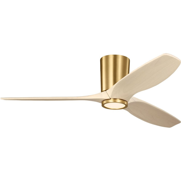 Visual Comfort Fan Seyra 52 Hugger LED Fan, Brass/White Oak