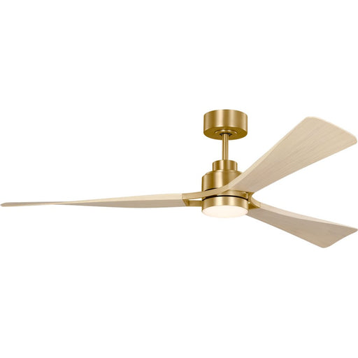 Visual Comfort Fan Trillium 60 LED Ceiling Fan, Brass/Wht Oak - 3TRLSM60BBSWWOD