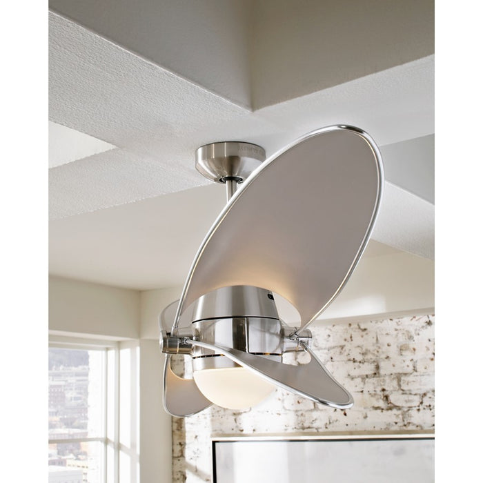 Monte Carlo Fan Company Butterfly Ceiling Fan, Brushed Steel