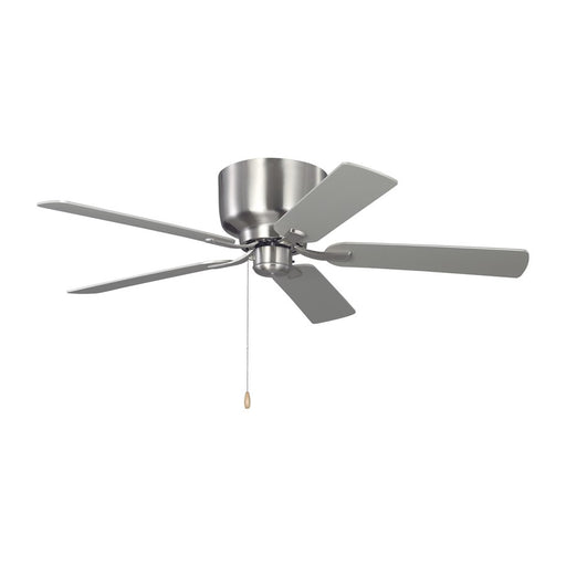 Generation Lighting Linden 52 Hugger Ceiling Fan, Steel/Silver/Walnut - 5LDH52BS
