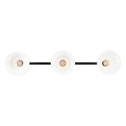 Golden Lighting Carver 35in 3-Light Semi-Flush Mount | Industrial Matte Black and Vintage Milk Glass | Entryway & Foyer | Model 0305-3SF BLK-VMG