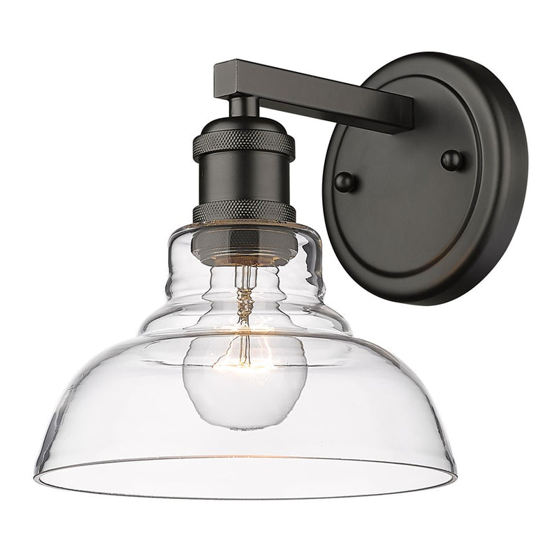 Golden Carver 1-Lt Wall Sconce, Matte Black/Vintage Milk Glass - 0305-BA1BLK-VMG