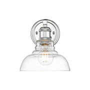 Golden Lighting Carver 1-Light Wall Sconce, Chrome/Clear Glass - 0305-BA1CH-CLR
