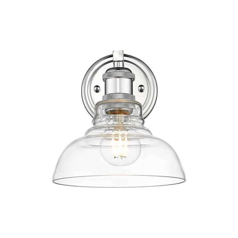 Golden Lighting Carver 1-Light Wall Sconce, Chrome/Clear Glass