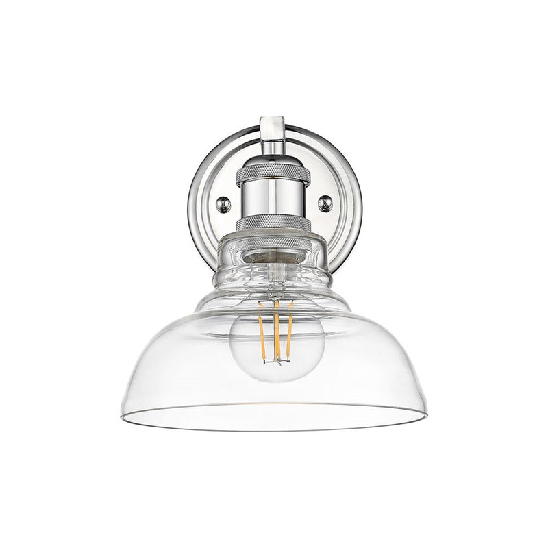 Golden Lighting Carver 1-Light Wall Sconce, Chrome/Clear Glass