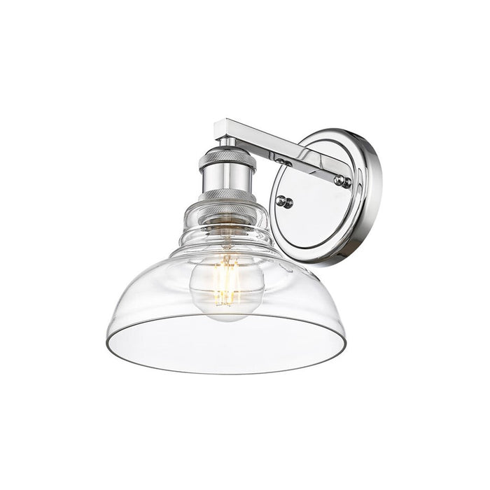 Golden Lighting Carver 1-Light Wall Sconce, Chrome/Clear Glass
