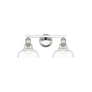 Golden Lighting Carver 2-Light Vanity Light, Chrome/Clear Glass - 0305-BA2CH-CLR