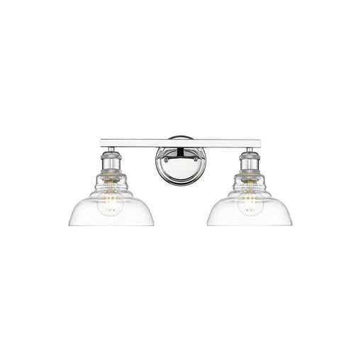 Golden Lighting Carver 2-Light Vanity Light, Chrome/Clear Glass - 0305-BA2CH-CLR
