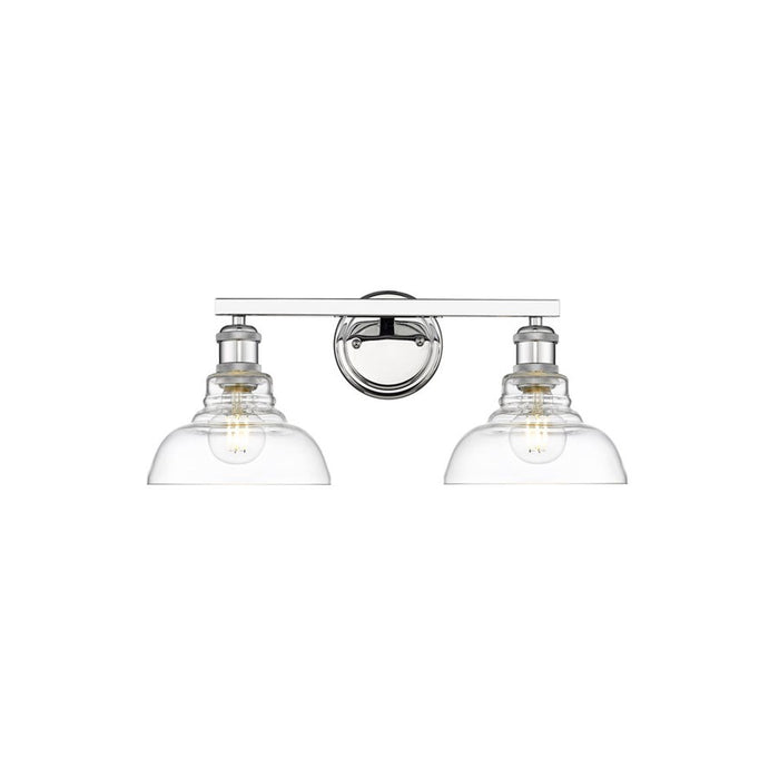 Golden Lighting Carver 2-Light Vanity Light, Chrome/Clear Glass - 0305-BA2CH-CLR