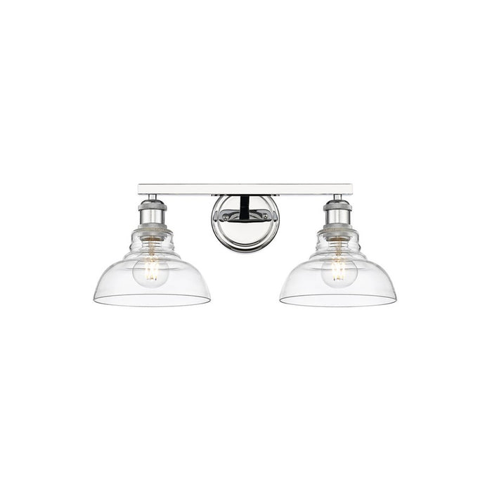 Golden Lighting Carver 2-Light Vanity Light, Chrome/Clear Glass