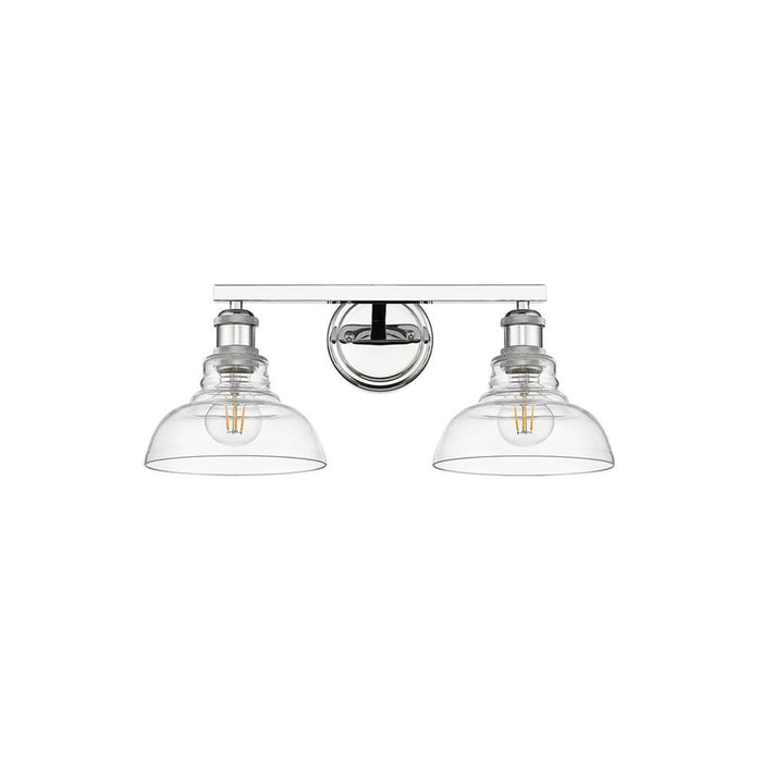 Golden Lighting Carver 2-Light Vanity Light, Chrome/Clear Glass
