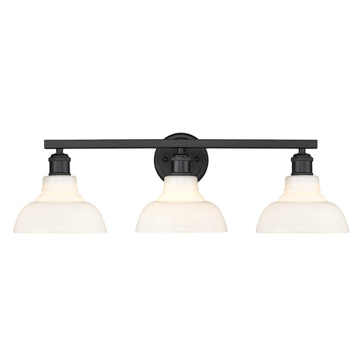 Golden Lighting Carver 3 Light Bath Vanity, Black/Vintage Milk