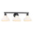 Golden Lighting Carver 3 Light Bath Vanity, Black/Vintage Milk