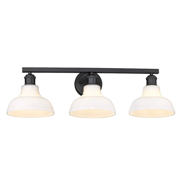 Golden Lighting Carver 3 Light Bath Vanity, Black/Vintage Milk