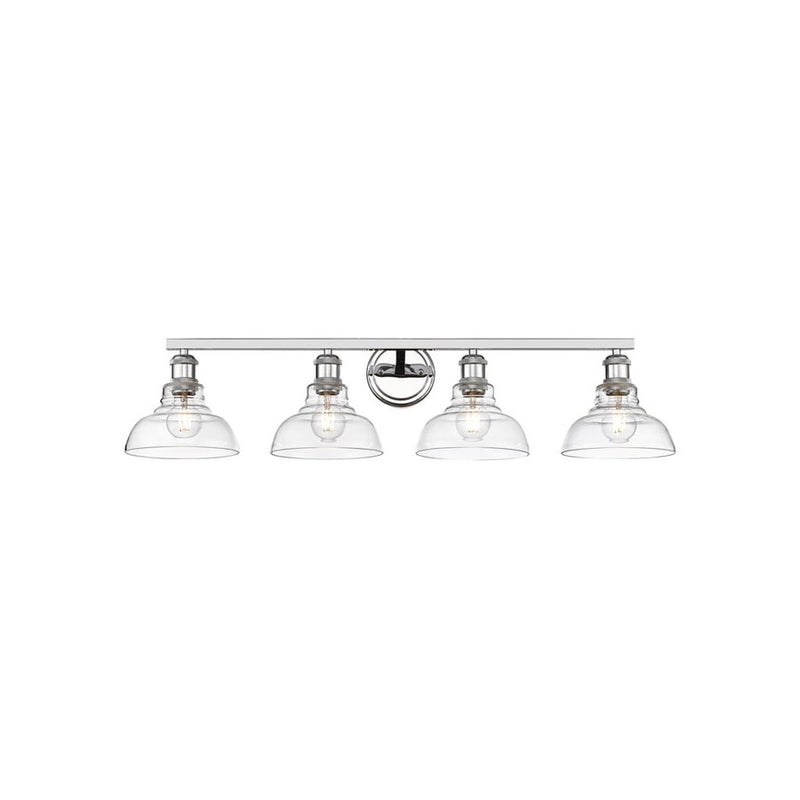 Golden Lighting Carver 4-Light Vanity, Chrome/Clear Glass