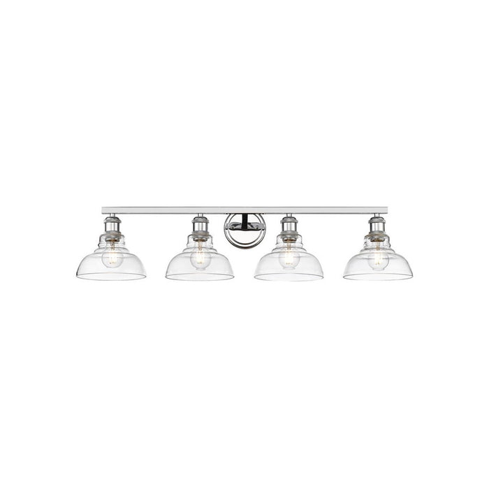 Golden Lighting Carver 4-Light Vanity, Chrome/Clear Glass