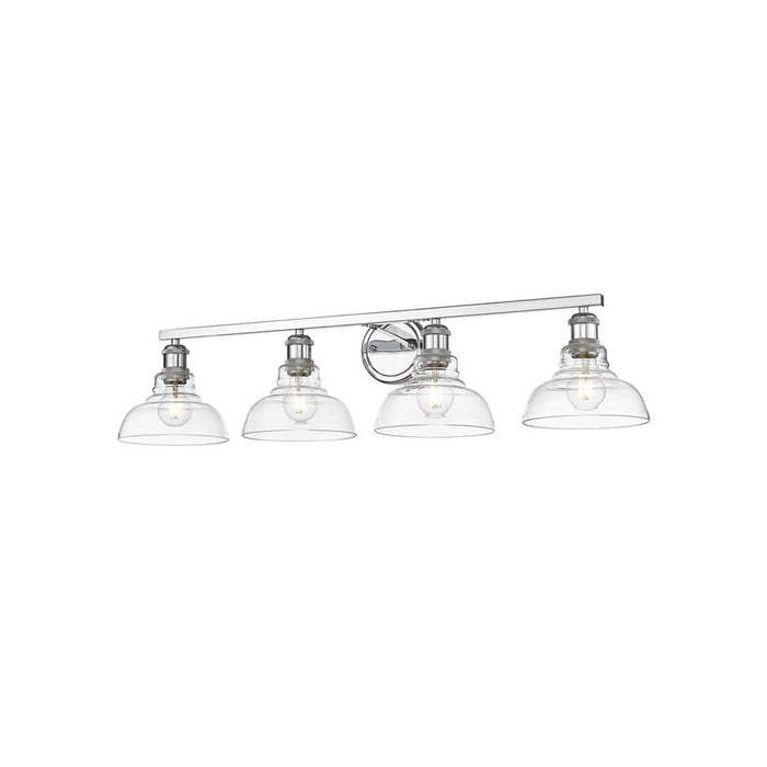 Golden Lighting Carver 4-Light Vanity, Chrome/Clear Glass