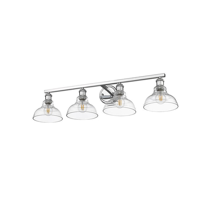 Golden Lighting Carver 4-Light Vanity, Chrome/Clear Glass
