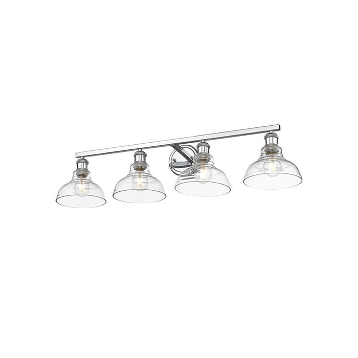 Golden Lighting Carver 4-Light Vanity, Chrome/Clear Glass