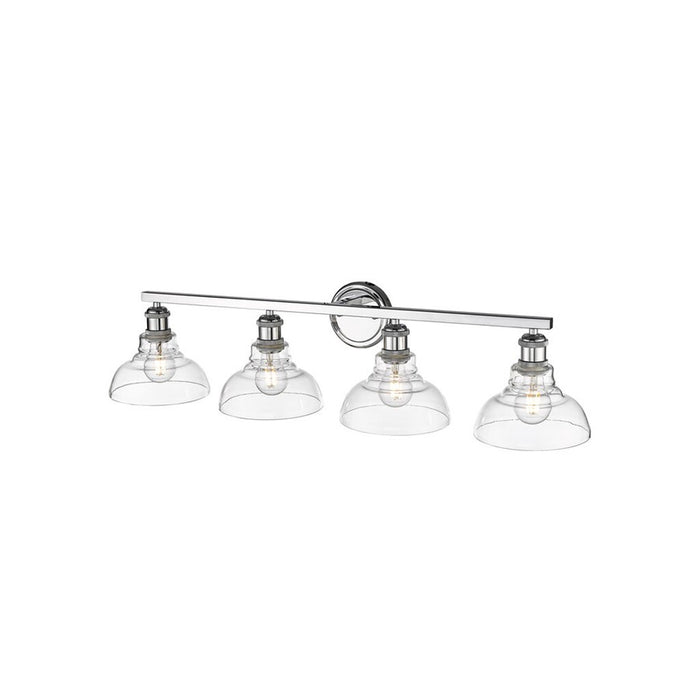 Golden Lighting Carver 4-Light Vanity, Chrome/Clear Glass