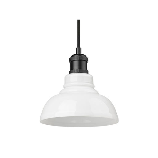 Golden Carver 1-Lt Mini Pendant, Matte Black/Vintage Milk Glass - 0305-SBLK-VMG