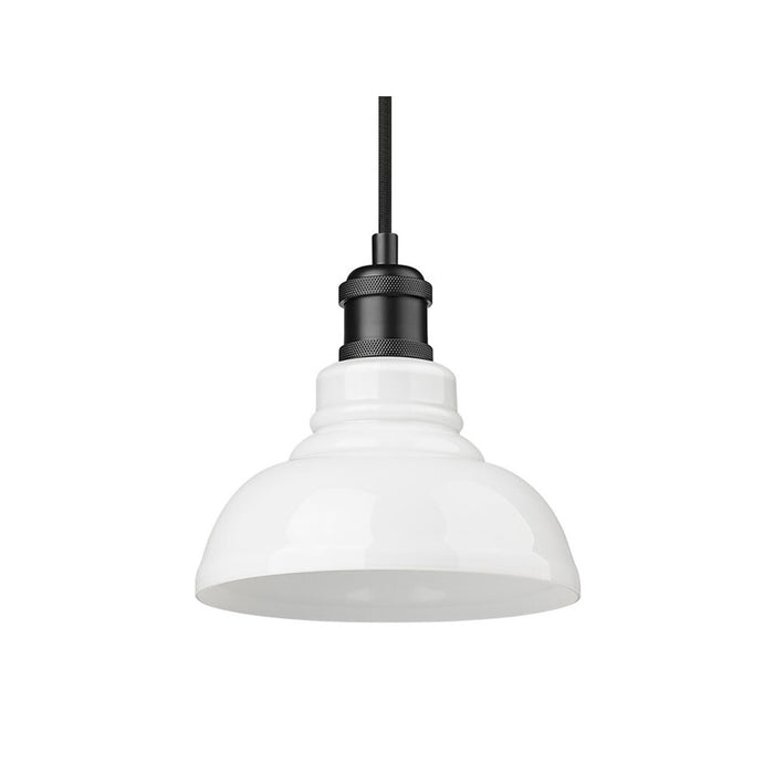 Golden Carver 1-Lt Mini Pendant, Matte Black/Vintage Milk Glass - 0305-SBLK-VMG