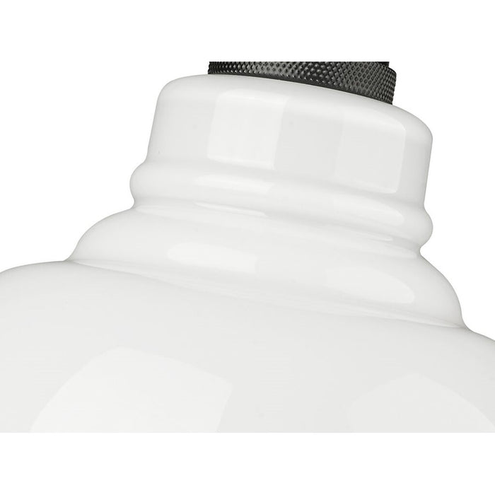 Golden Carver 1-Lt Mini Pendant, Matte Black/Vintage Milk Glass