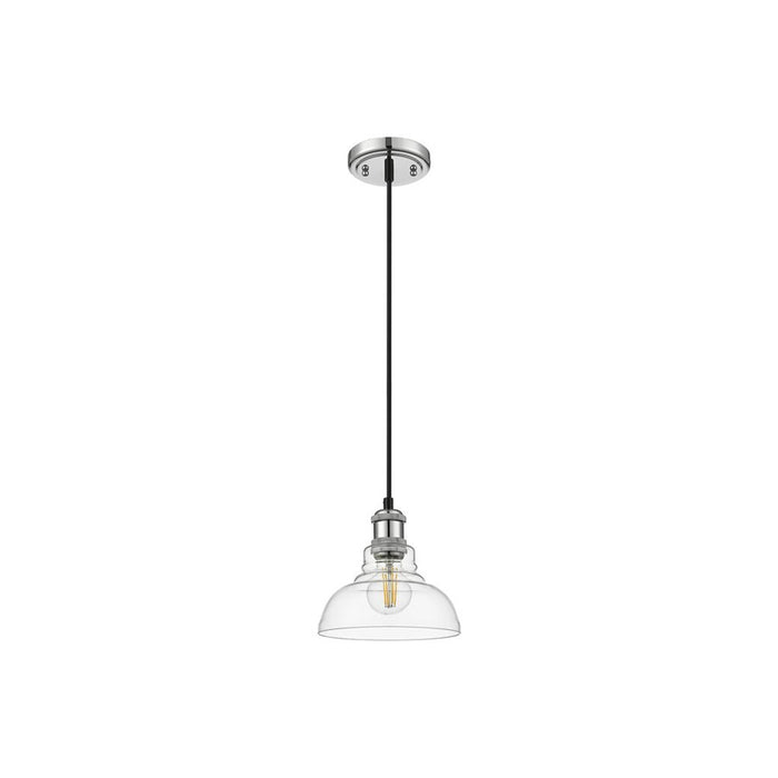 Golden Lighting Carver 1-Light Mini Pendant, Chrome/Clear Glass